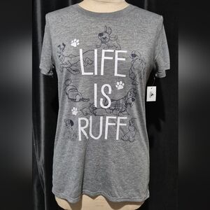 Disney Gray T-Shirt with Playful Dog Design